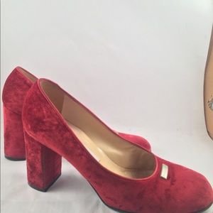 Dolce & Gabbana red velvet pumps